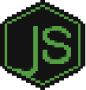 Logo do NodeJS em pixel art