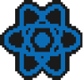 Logo do React em pixel art